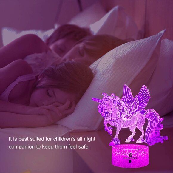 Purple Unicorn Night Light for Kids - Picture 6 of 8